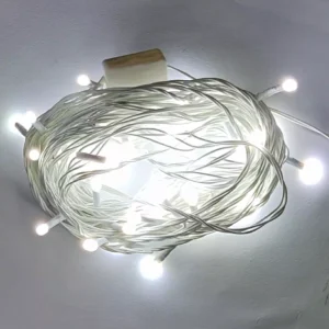 10 Meter 40 LED White Decorative 5mm Pixel LED String/Rice Ladi