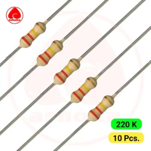 220K ohm, 1/4 Watt Resistor Resistance with 5% tolerance